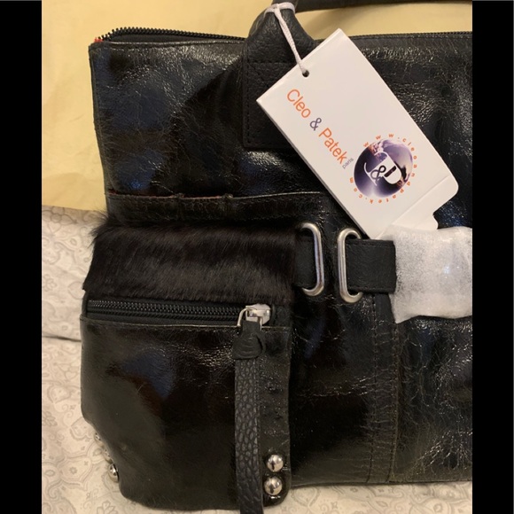 NWT. Genuine leather bag with pony fur pockets. - Picture 7 of 8